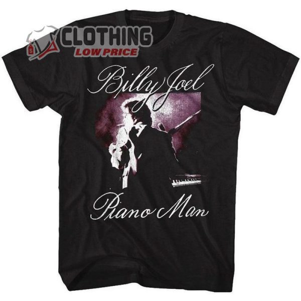 Billy Joel Piano Man Black Adult T-Shirt
