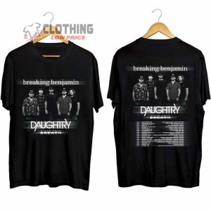 Breaking Benjamin And Daughtry 2024 Tour Merch, Breaking Benjamin US Tour 2024 Shirt, Breaking Benjamin Fan Club Tee, Breaking Benjamin Tour 2024 T-Shirt