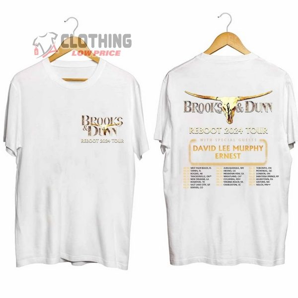 Brooks And Dunn Concert 2024 Merch, Brooks And Dunn Tour Dates 2024 Shirt, Brooks & Dunn Reboot 2024 Tour With Davia Lee Murphy Ernest T-Shirt