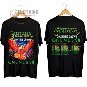 Carlos Santana and Counting Crows Tour 2024 Merch Oneness Tour 2024 Shirt Santana Tour Dates 2024 Tee The Oneness Tour 2024 T Shirt 1