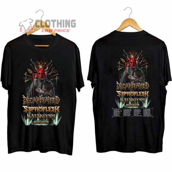 Decapitated And Septicflesh North American Tour 2024 Merch, Decapitated And Septicflesh 2024 Tour Shirt, Cancer Culture Over North America 2024 Tour With Kataklysm T-Shirt