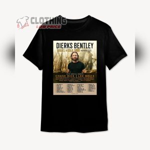 Dierks Bentley 2024 Gravel Gold Tour With Special Guest Chase Rice Lee Brice T Shirt