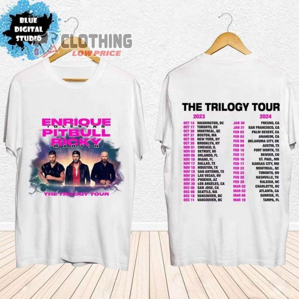 Enrique Iglesias X Pitbull X Ricky Martin The Trilogy Tour 2024 Shirt, The Trilogy Tour Shirt, Enrique Iglesias Fan Gift