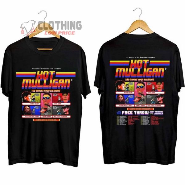 Hot Mulligan Choose Your Fightour Tour 2024 Merch, Hot Mulligan UK Tour 2024 Shirt, Hot Mulligan Setlist Tee, Hot Mulligan 2024 Concert T-Shirt