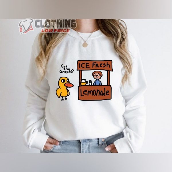 Ice Fresh Lemonade Got Any Grapes Duck Sweater, Funny Trendy Shirt, Funny Duck Tee, Silly Goose Shirt, Cute Gift For Friends