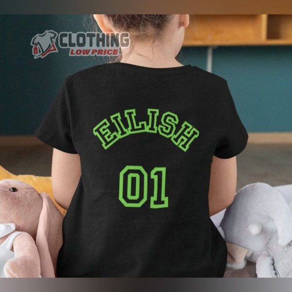 Kids Billie Eilish Sports T-Shirt, Billie Eilish Shirt, Billie Eilish Hoodie, Bille Eilish Tour 2024, Billie Eilish Fan Gift