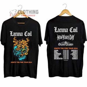 Lacuna Coil Ignite The Fire Tour 2024 Merch, Lacuna Coil 2024 Concert Shirt, Lacuna Coil Tour Dates 2024 T-Shirt