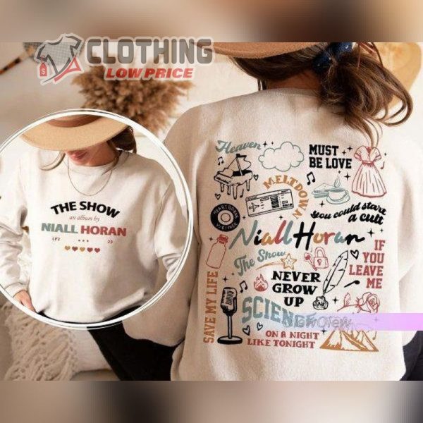 Niall Horan Tshirt, Niall Horan 2 Side Shirt, Niall Horan Hoodie, The Show Album Track List Shirt, Niall Horan Music Tour Sweatshirt