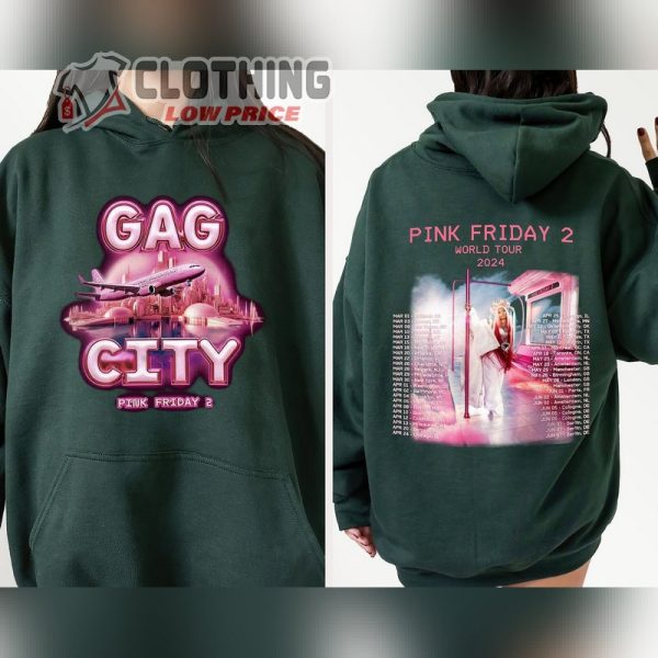 Nicki Minaj Pink Friday 2 Tour 2024 Shirt, Gag City Shirt, Nicki Minaj World Tour 2024 Shirt, Pink Friday 2 Gag City 2024 World Tour Merch