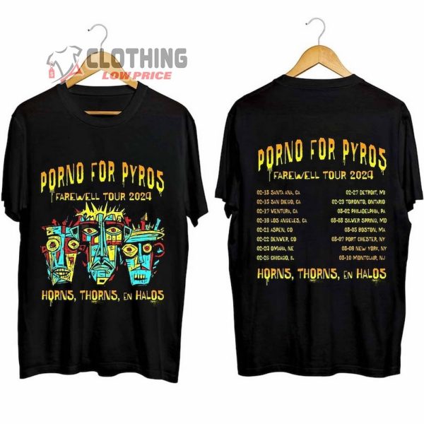Porno for Pyros  Farewell Tour 2024 Merch, Porno for Pyros 2024 Concert Shirt, Porno For Pyros 2024 Tour Dates T-Shirt