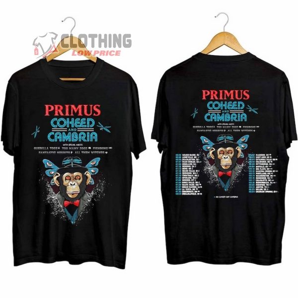 Primus And Coheed And Cambria Tour 2024 Merch, Primus And Coheed And Cambria Summer 2024 US Tour Shirt, Primus And Coheed And Cambria Tour 2024 Poster T-Shirt