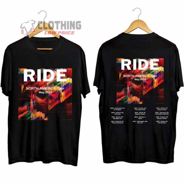 Ride North American Tour 2024 Merch, Ride 2024 Tour Shirt, Ride Band Tour Dates 2024 T-Shirt