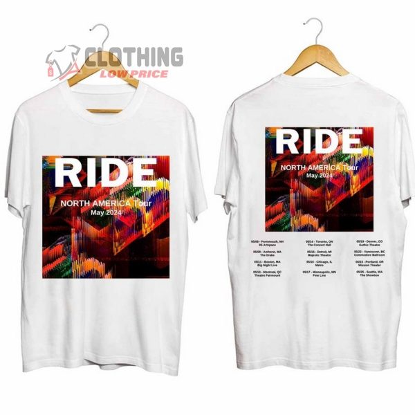 Ride North American Tour 2024 Merch, Ride 2024 Tour Shirt, Ride Band Tour Dates 2024 T-Shirt