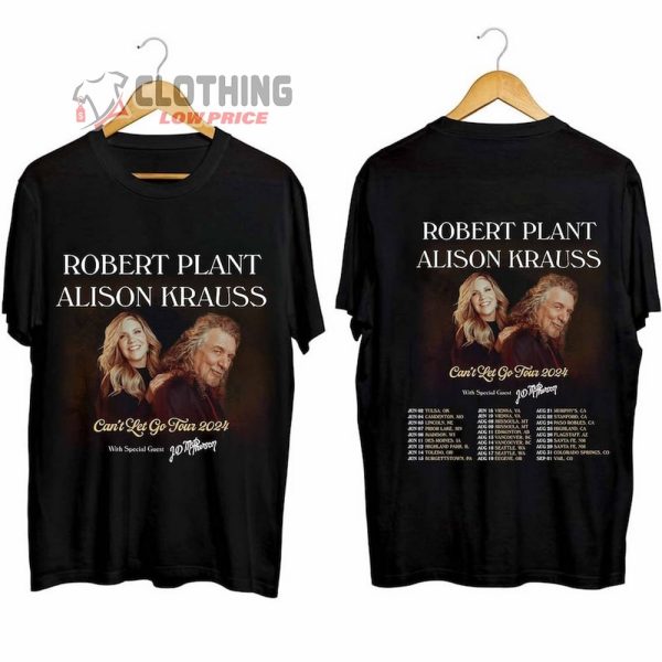 Robert Plant And Alison Krauss 2024 Tour Merch, Robert Plant and Alison Krauss Co-Headline Tour 2024 Shirt, Can’t Let Go 2024 Tour T-Shirt
