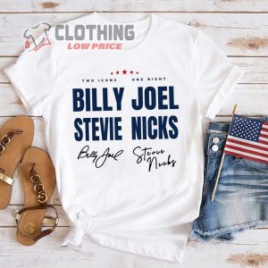Signature Billy Joel Stevie Nick Tour 2023 Shirt Two Icon One Night Concert Shirt