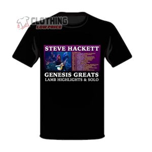 Steve Hackett Tour 2024 Merch Steve Hackett Genesis Greats Tour T Shirt Steve Hackett 2024 Tour Dates And Tickets T Shirt