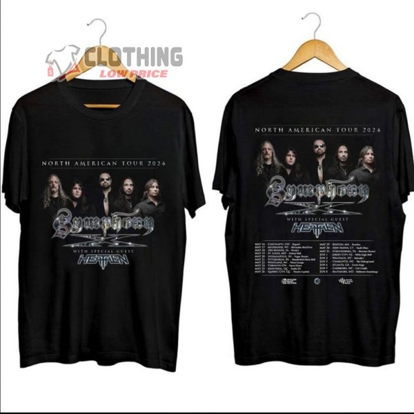 Symphony X North American Tour 2024 Shirt, Symphony X With Heathen Shirt, Symphony X New Album 2024 T-Shirt