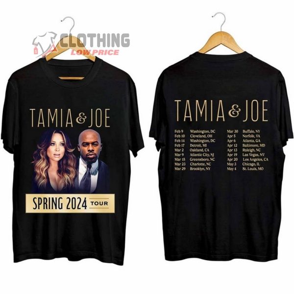 Tamia And Joe Spring 2024 Tour Merch, Tamia And Joe Tour Dates 2024 Shirt, Tamia And Joe North American Tour 2024 Tee, Tamia And Joe 2024 Concert T-Shirt