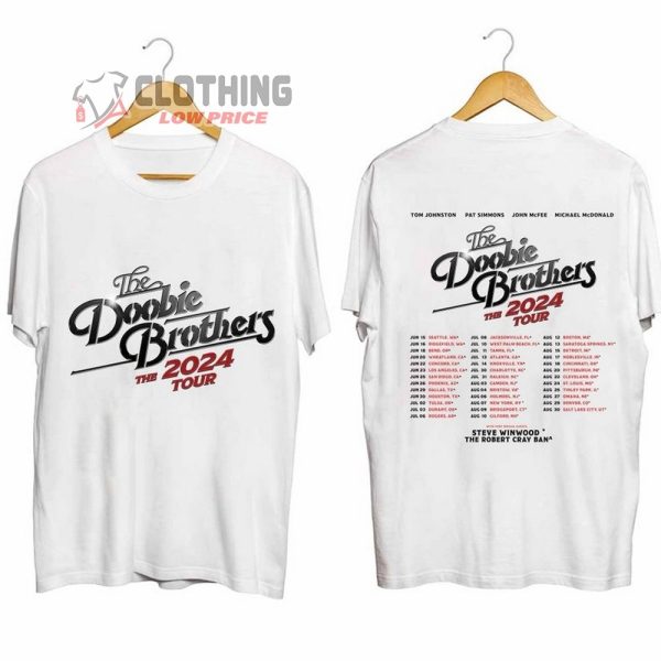 The Doobie Brothers Tour Dates 2024 Merch, The Doobie Brothers With Steve Winwood And The Robert Cray Ban Shirt, The Doobie Broth1ers 2024 Concert T-Shirt