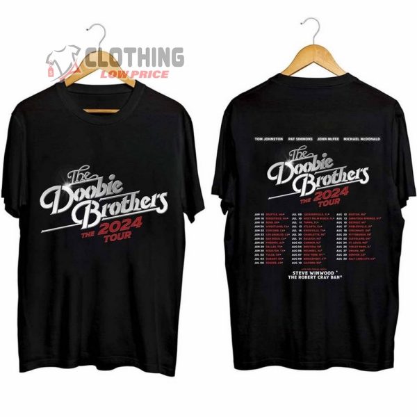 The Doobie Brothers Tour Dates 2024 Merch, The Doobie Brothers With Steve Winwood And The Robert Cray Ban Shirt, The Doobie Broth1ers 2024 Concert T-Shirt