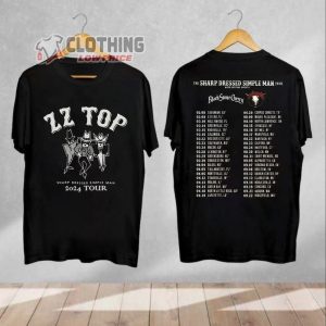 The Sharp Dressed Simple Man Tour 2024 Merch, ZZ Top And Lynyrd Skynyrd 2024 Tour Shirt, ZZ Top, Lynyrd Skynyrd Tour Dates, Cities T-Shirt
