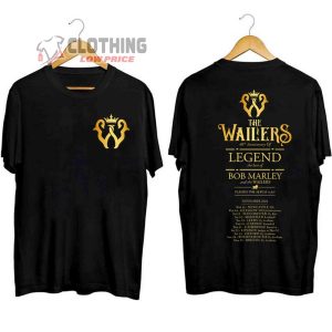 The Wailers UK Tour 2024 Merch The Wailers 40th Anniversary Of Legend The Best Of Bob Marley And The Wailers T Shirt