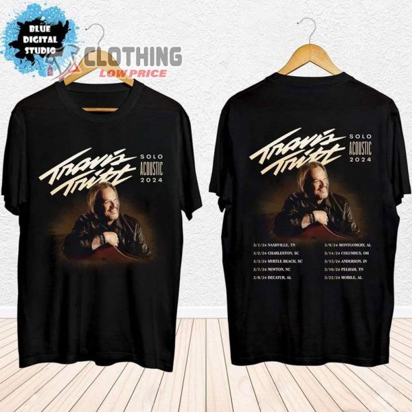 Travis Tritt Solo Acoustic Tour 2024 Shirt, Travis Tritt Fan Shirt, Travis Tritt 2024 Concert Shirt, Travis Tritt Country Music Fan Gift