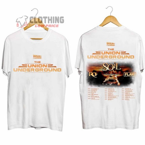 Union Underground US Tour 2024 Merch, Union Underground Back To The 2000s Tour Shirt, Union Underground 2024 Concert With Soil, RA And Flaw T-Shirt