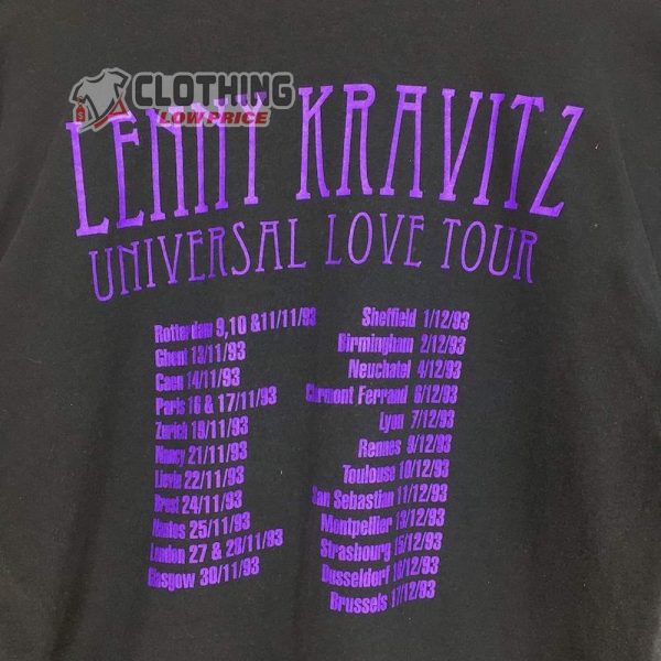 Vintage 90S Lenny Kravitz Universal Love Tour Shirt, Lenny Kravitz Shirt, Lenny Kravitz Song Shirt, Lenny Kravitz Merch, Lenny Kravitz Fan Gift