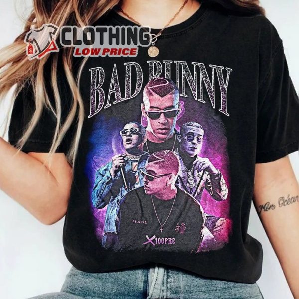 Vintage Style Bad Bunny Shirt Vintage 90S Grapic Tee Unisex, Bad Bunny Un Verano Tshirt