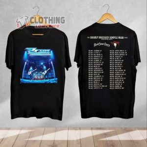 ZZ Top Tour Dates 2024 Merch, The Sharp Dressed Simple Man Tour 2024 Shirt, Black Stone Cherry Shirt, ZZ Top & Lynyrd Skynyrd The Sharp Dressed Simple Man Tour 2024 T-Shirt