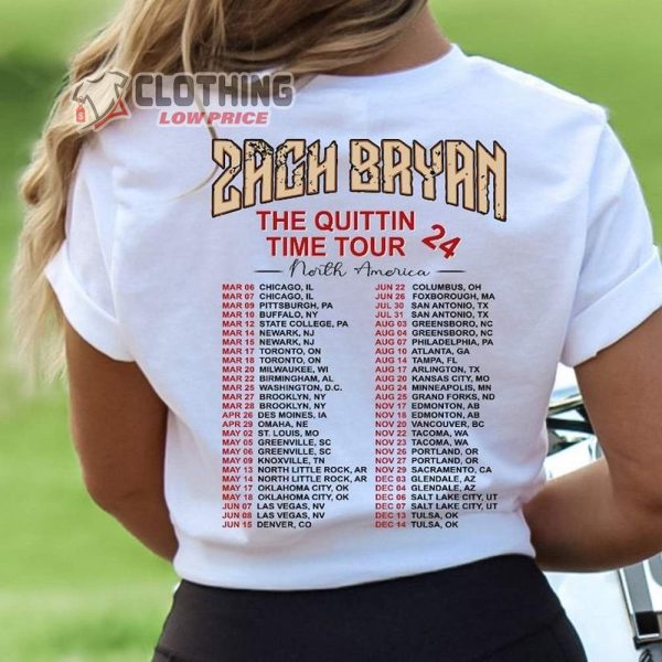 Zach Bryan The Quittin Time Tour Shirt, Zach Bryan Tour 2024 Merch, Zach Bryan Shirt, Zach Bryan Fan Gift