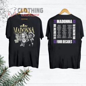 2024 Tour Madonna The Celebration T- Shirt, Four Decades Tour Shirt, Madonna Fan Gift Shirt, Madonna Concert Merch