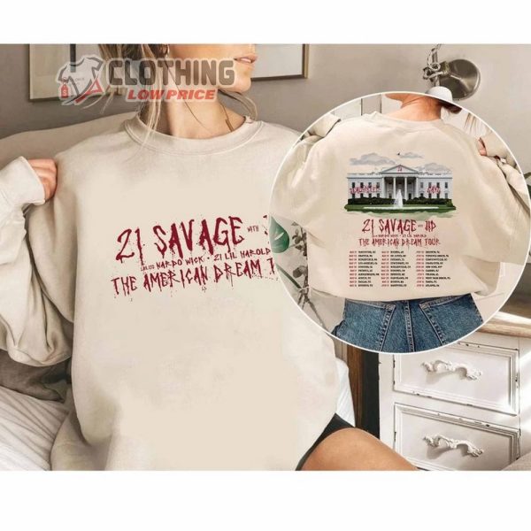 21 Savage The American Dream Tour 2024 Merch, 21 Savage Presale Code, The American Dream Tour 2024 Shirt, 21 Savage Tour 2024 Sweatshirt