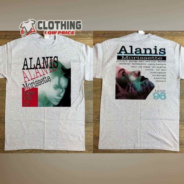 Alanis Morissette Jagged Little Pill Tour 96 T-Shirt, Alanis Morissette Tour 1996 T-Shirt