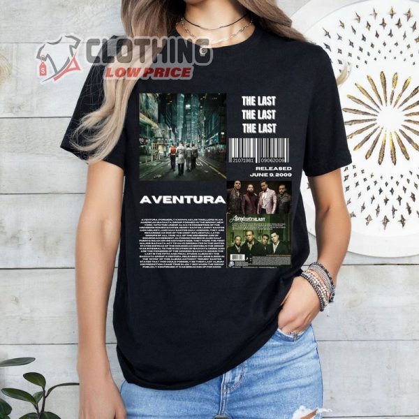 Aventura T- Shirt, Aventura Album T- Shirt, The Last Album T- Shirt, Artist Album T- Shirt, Aventura Concert Merch