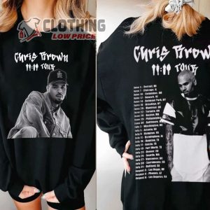 Chris Brown 1111 Tour Dates 2024 Shirt, Chris Brown Tickets Chicago Merch, Chris Brown 1111 2024 Tour Shirt