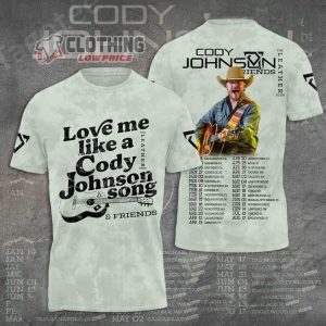 Cody Johnson The Leather Tour 2024 Country Music 3D T-Shirt All Over Printed