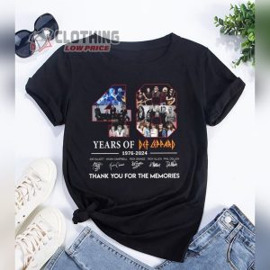 Def Leppard Singature Merch Def Leppard Band Tour 2024 Shirt 48 Years Of Def Leppard 1976 2024 T Shirt