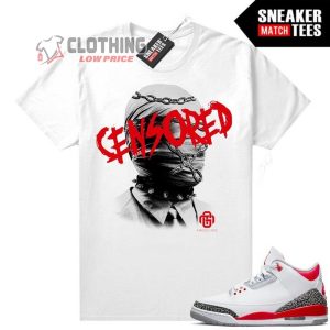 Fire Red 3S Shirts To Match Sneaker Match Tees White  Marcello Gior Censored