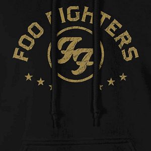 Foo Fighters Mens Arched Stars Hooded Sweatshirt Black 1