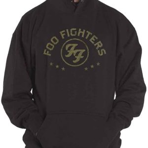 Foo Fighters Mens Arched Stars Hooded Sweatshirt Black 2