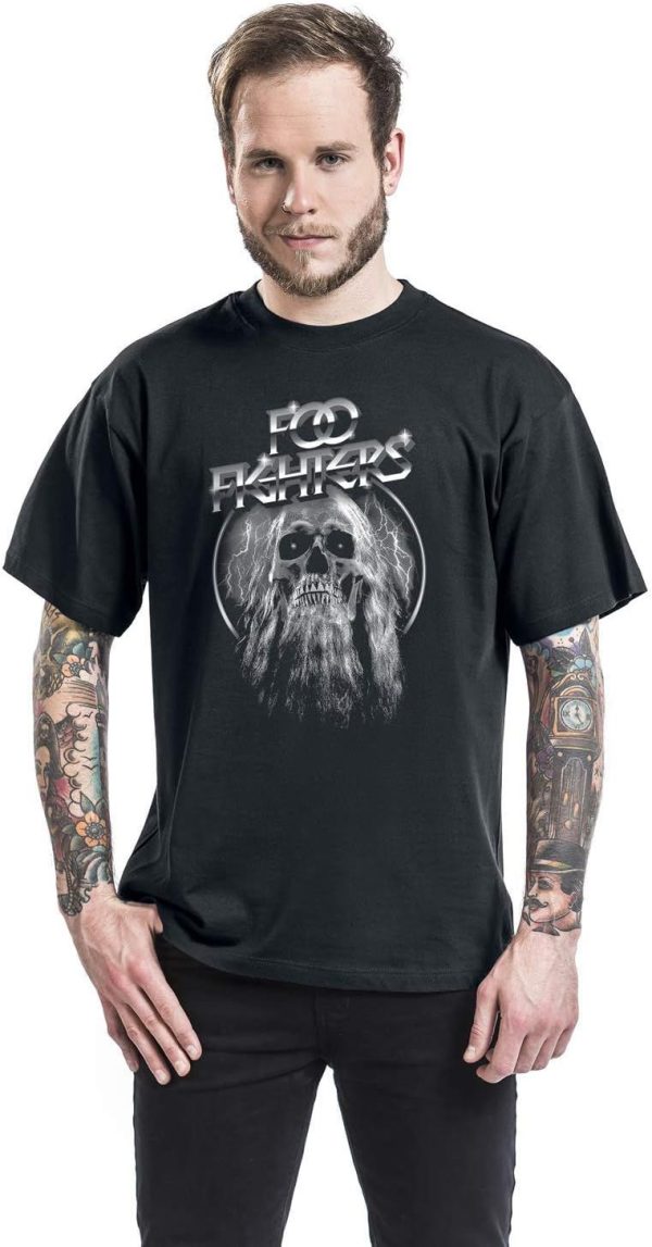 Foo Fighters Men’s Bearded Skull Slim Fit T-Shirt Black