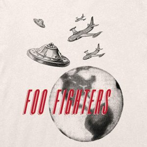 Foo Fighters Men’s UFO Planes Slim Fit T-Shirt Natural