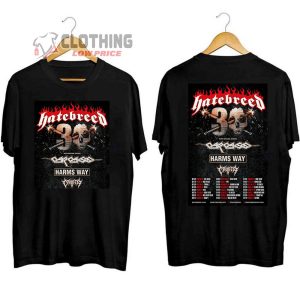 Hatebreed 30th Anniversary Merch, Hatebreed North American Tour 2024 Shirt, Hatebreed 30th Anniversary Tour 2024 Setlist T-Shirt