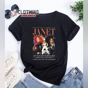 Janet Jackson 50 Years Anniversary T-Shirt, Janet Jackson Together Again 2024 Tour Shirt