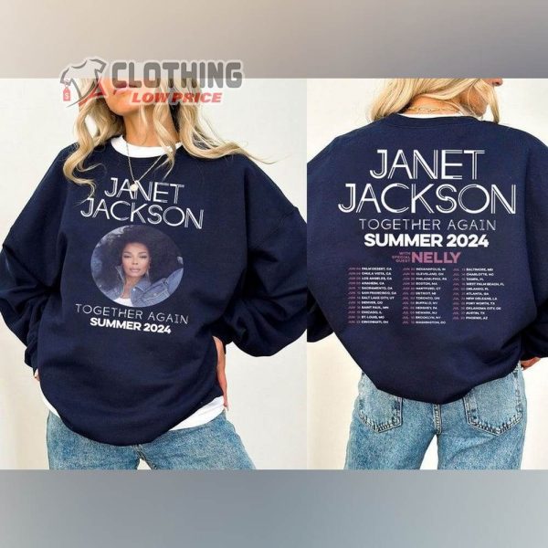 Janet Jackson Together Again Tour 2024 2 Sides T-Shirt, 90S Vintage Janet Jackson Shirt