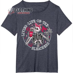 Living Life On The Bleachers Wrestling Mom Skeleton Coffee T Shirt 2