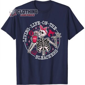 Living Life On The Bleachers Wrestling Mom Skeleton Coffee T Shirt 3