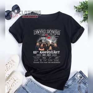 Lynyrd Skynyrd 60th Anniversary 1964-2024 Thank You For The Memories Signatures T-Shirt